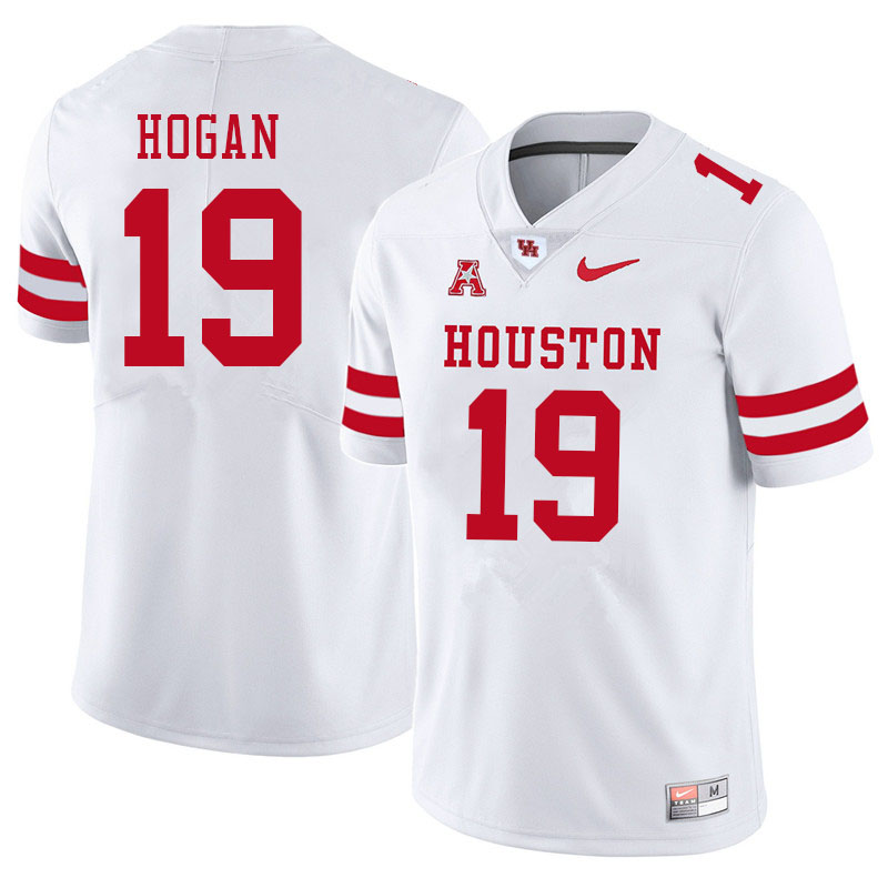 Men #19 Alex Hogan Houston Cougars College Football Jerseys Sale-White - Click Image to Close